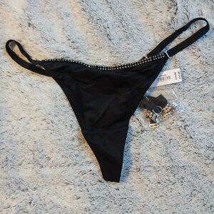 Asos Ann Summers Women's Sparkle Tanga String Thong  SZ 6 Black NWT